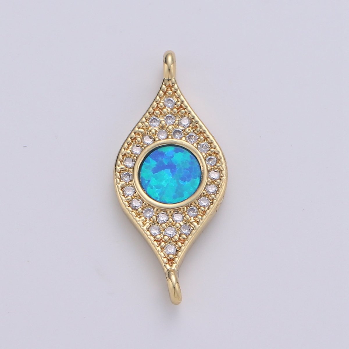 Dainty Opal Bracelet Connector Gold Evil Eye Charm 14k Gold Fill Peacock Feather Charm Connector for Bracelet Necklace Charm Component F-491 F-492 F-493 - DLUXCA