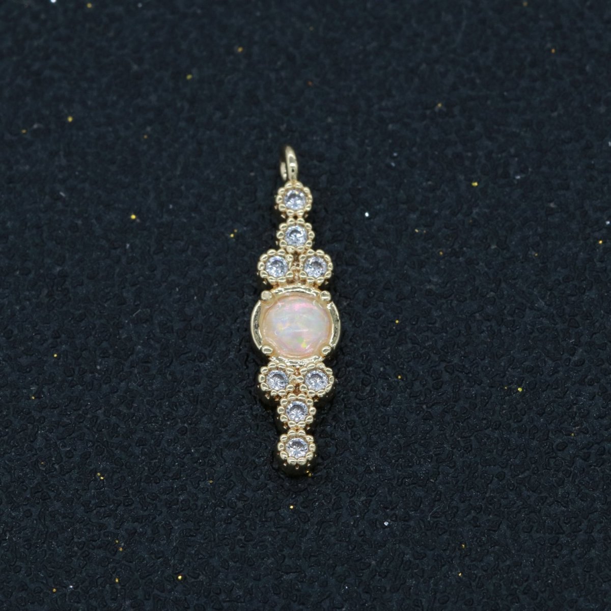 Dainty Opal Charm Gold Round Charm 14k Gold Fill Bubble Charm for Bracelet Necklace Earring Component E-905 E-906 - DLUXCA