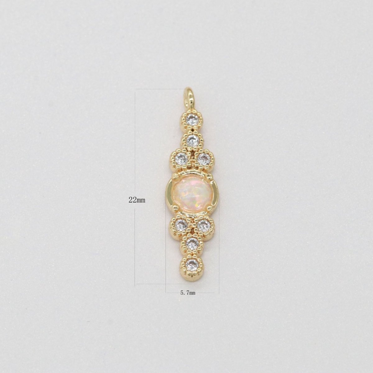 Dainty Opal Charm Gold Round Charm 14k Gold Fill Bubble Charm for Bracelet Necklace Earring Component E-905 E-906 - DLUXCA