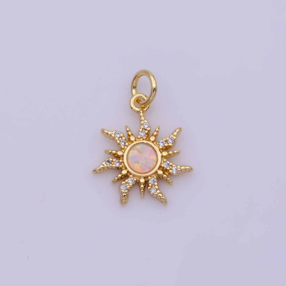 Dainty Opal Starburst Gold Star Charm, Bracelet, Necklace, Earring Pendant Celestial Charm N-182 N-183 - DLUXCA