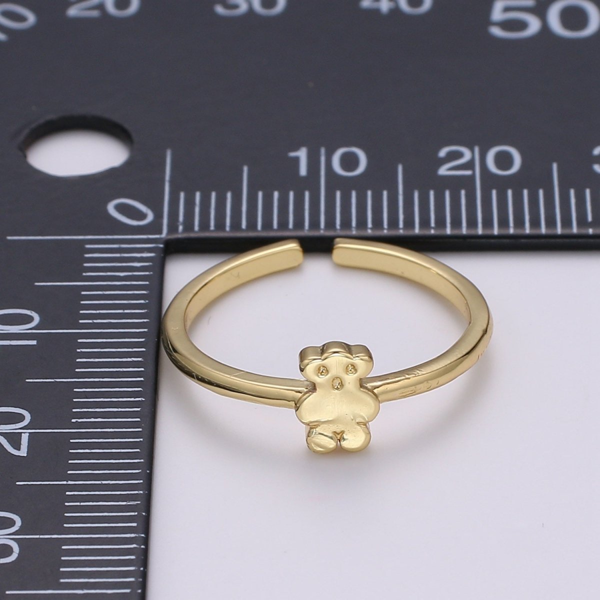 Dainty Open Ring Adjustable Cute Teddy Bear Ring Dainty Animal Toy Ring Romantic Love Stackable Ring for Kids Daughter Jewelry Gift Idea - DLUXCA