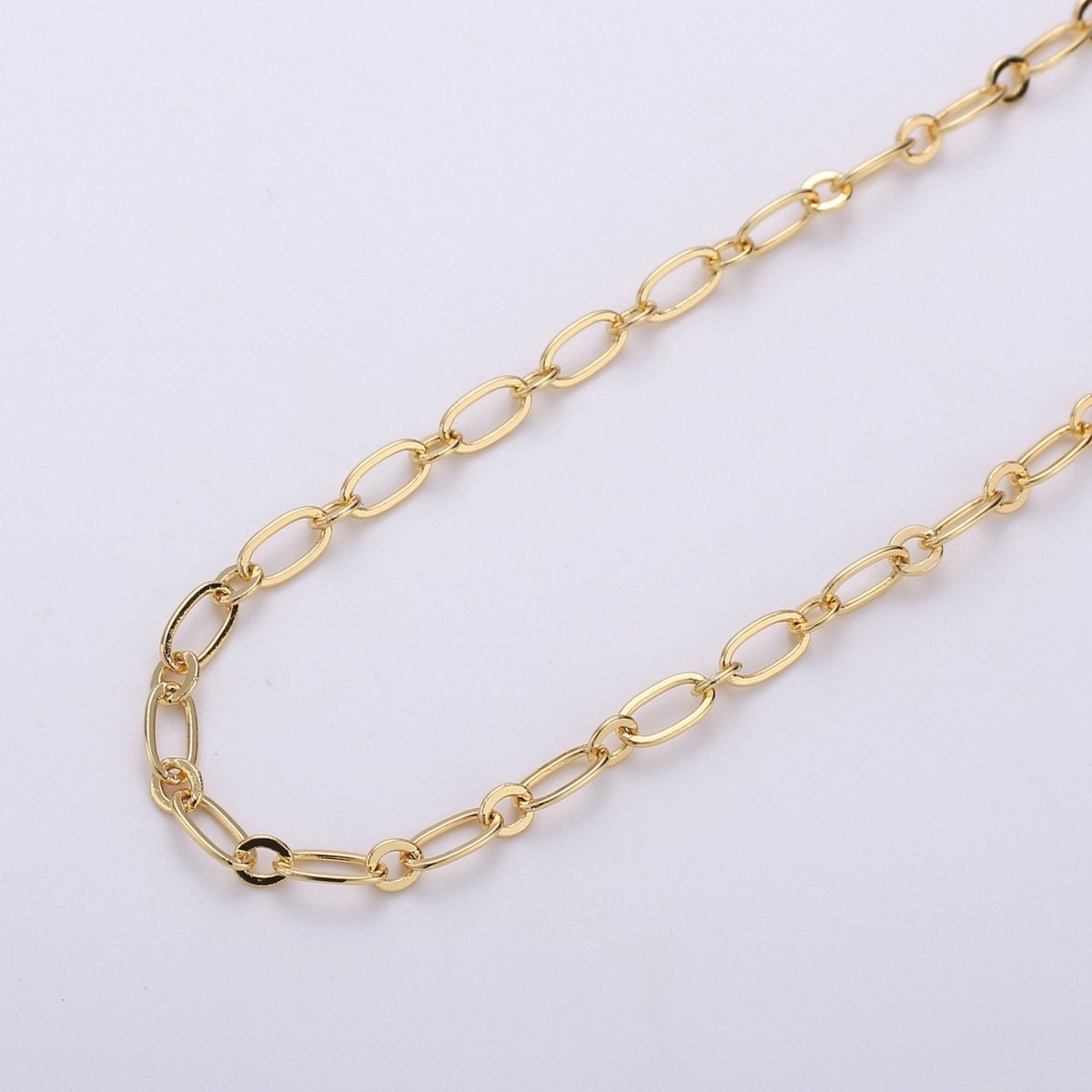 Dainty Oval CABLE Chain 4x7mm in 24K Gold Filled Bulk Unfinished CABLE Chain | ROLL-152 Clearance Pricing - DLUXCA