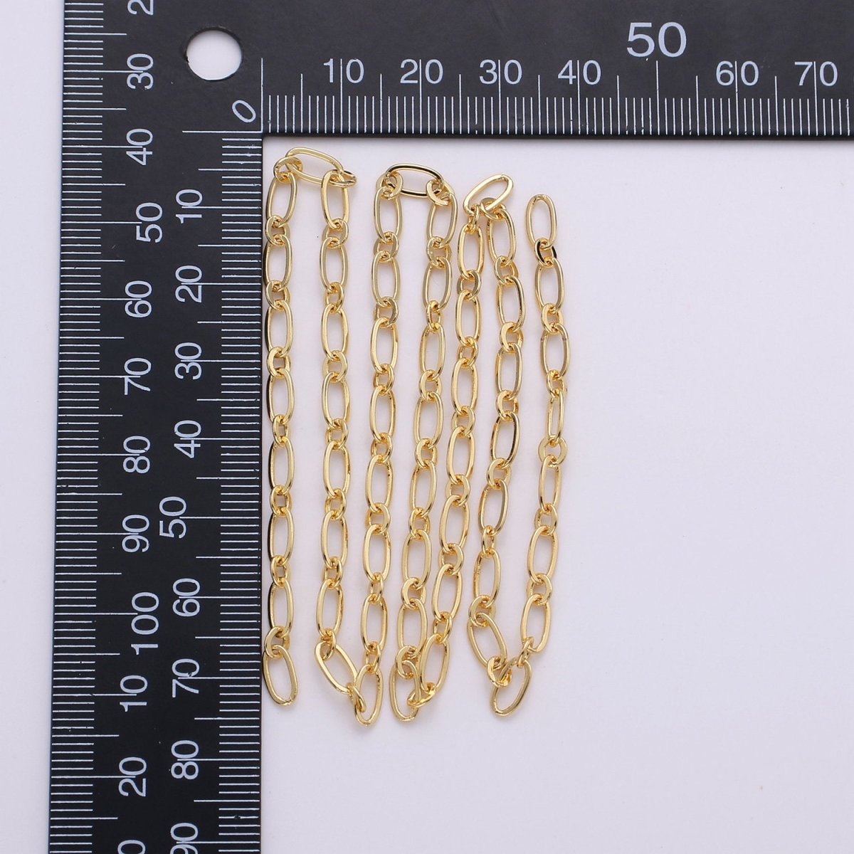 Dainty Oval CABLE Chain 4x7mm in 24K Gold Filled Bulk Unfinished CABLE Chain | ROLL-152 Clearance Pricing - DLUXCA