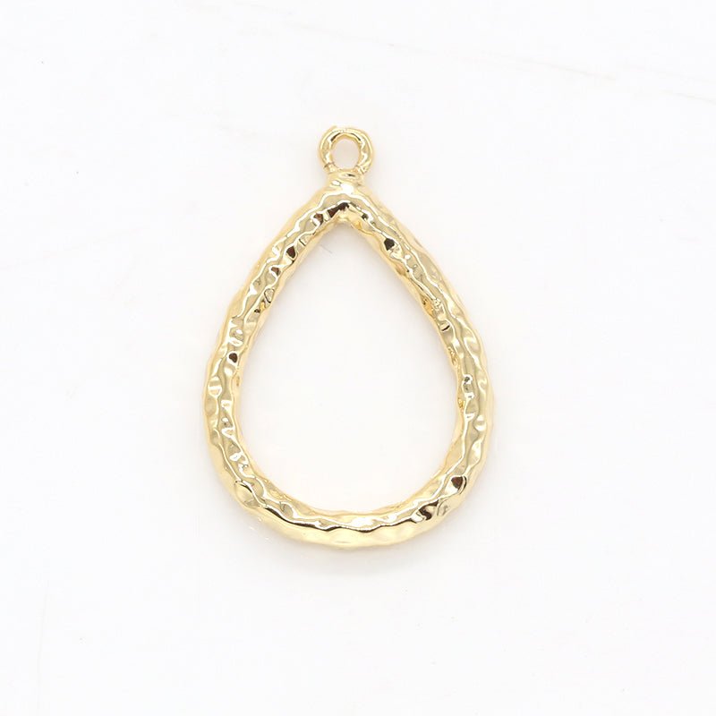 Dainty Oval Teardrop Hollow Charm Mini Geometric Charm Pendant GP-152 - DLUXCA