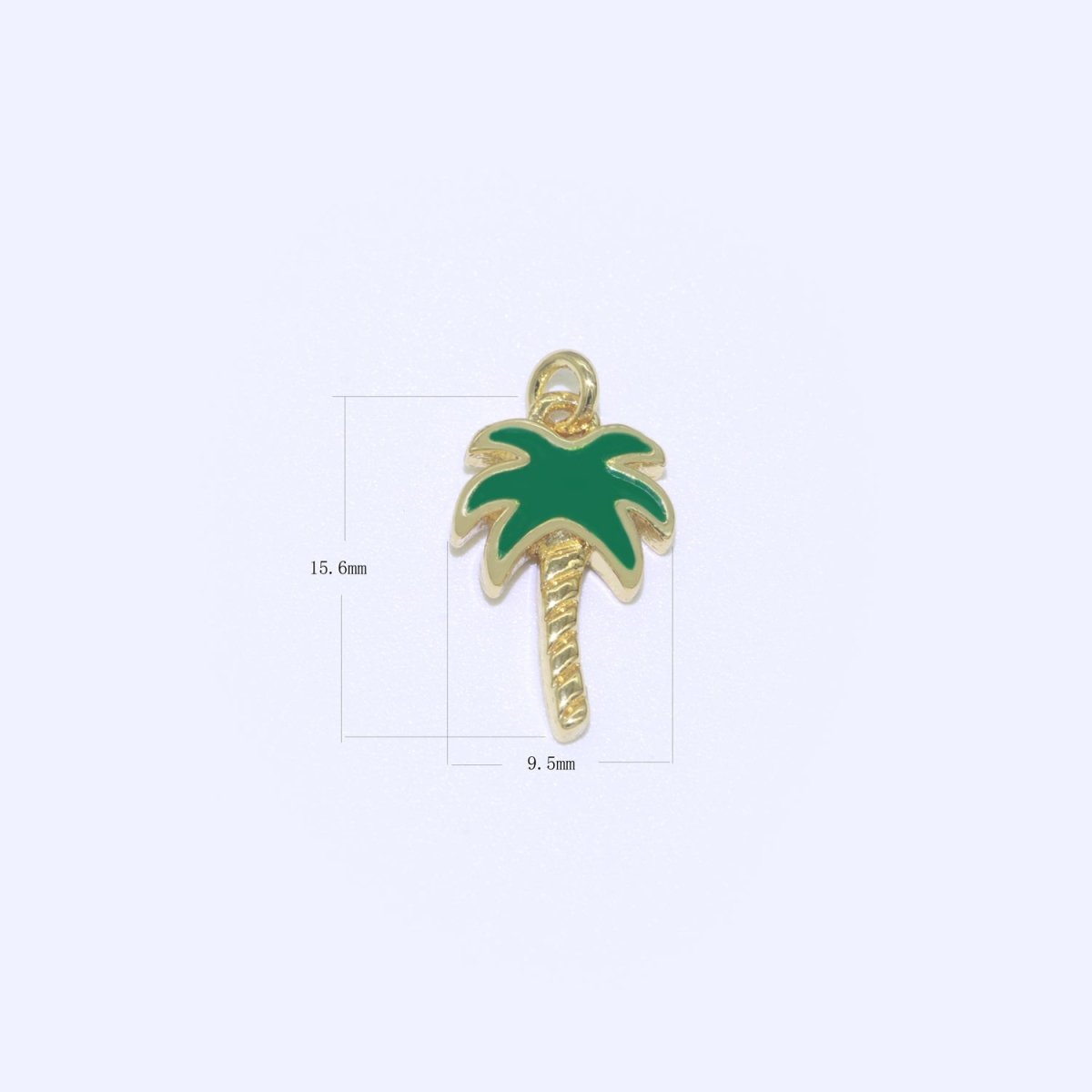 Dainty Palm Tree Charm Green Enamel Tiny Tree Pendant for Bracelet necklace earring Supply M-403 - DLUXCA