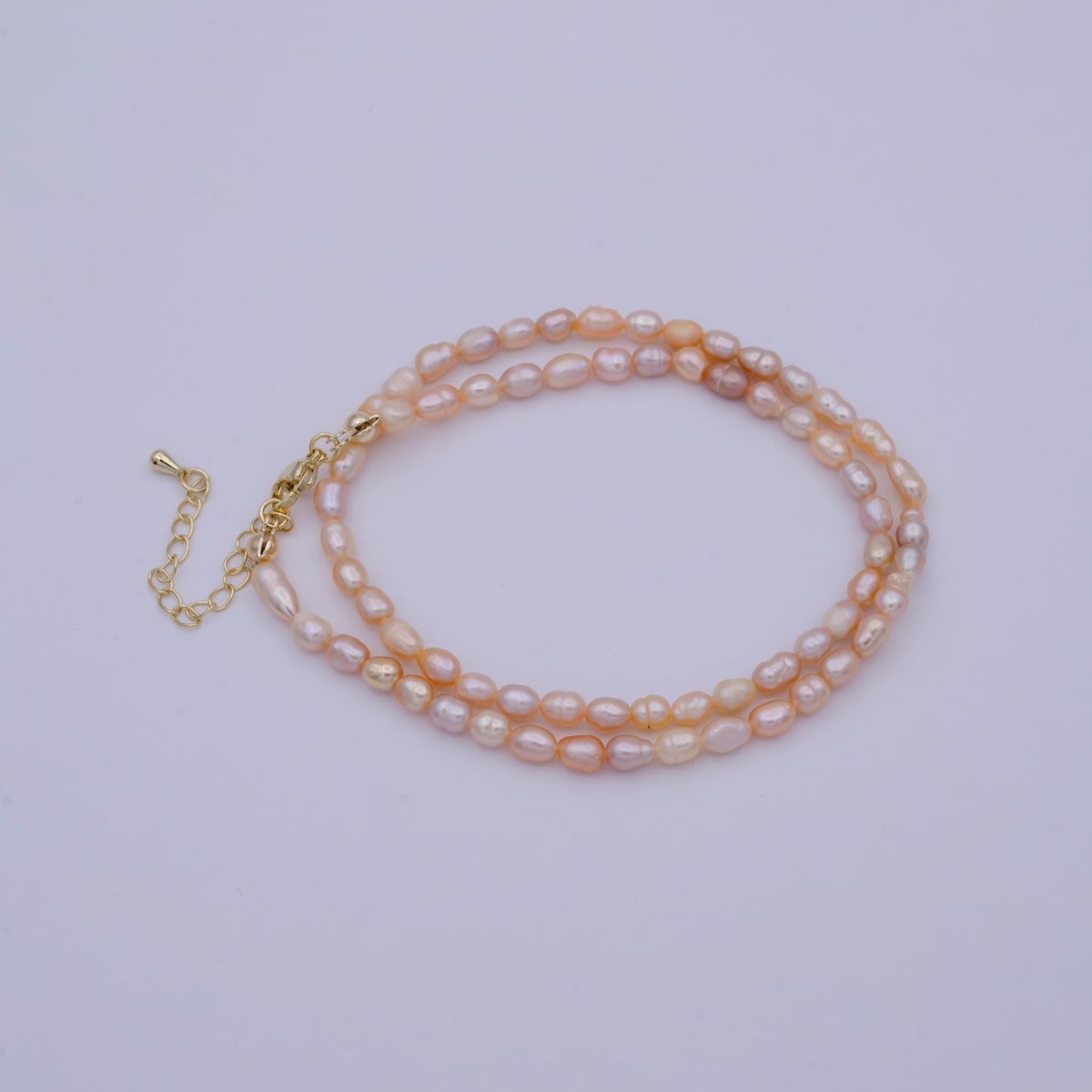 Dainty Pearl Necklace - Blush Peach Pink Bridal Wedding Jewelry - Bridesmaid Jewelry - Fresh Water Pearl Jewelry | WA-669 Clearance Pricing - DLUXCA
