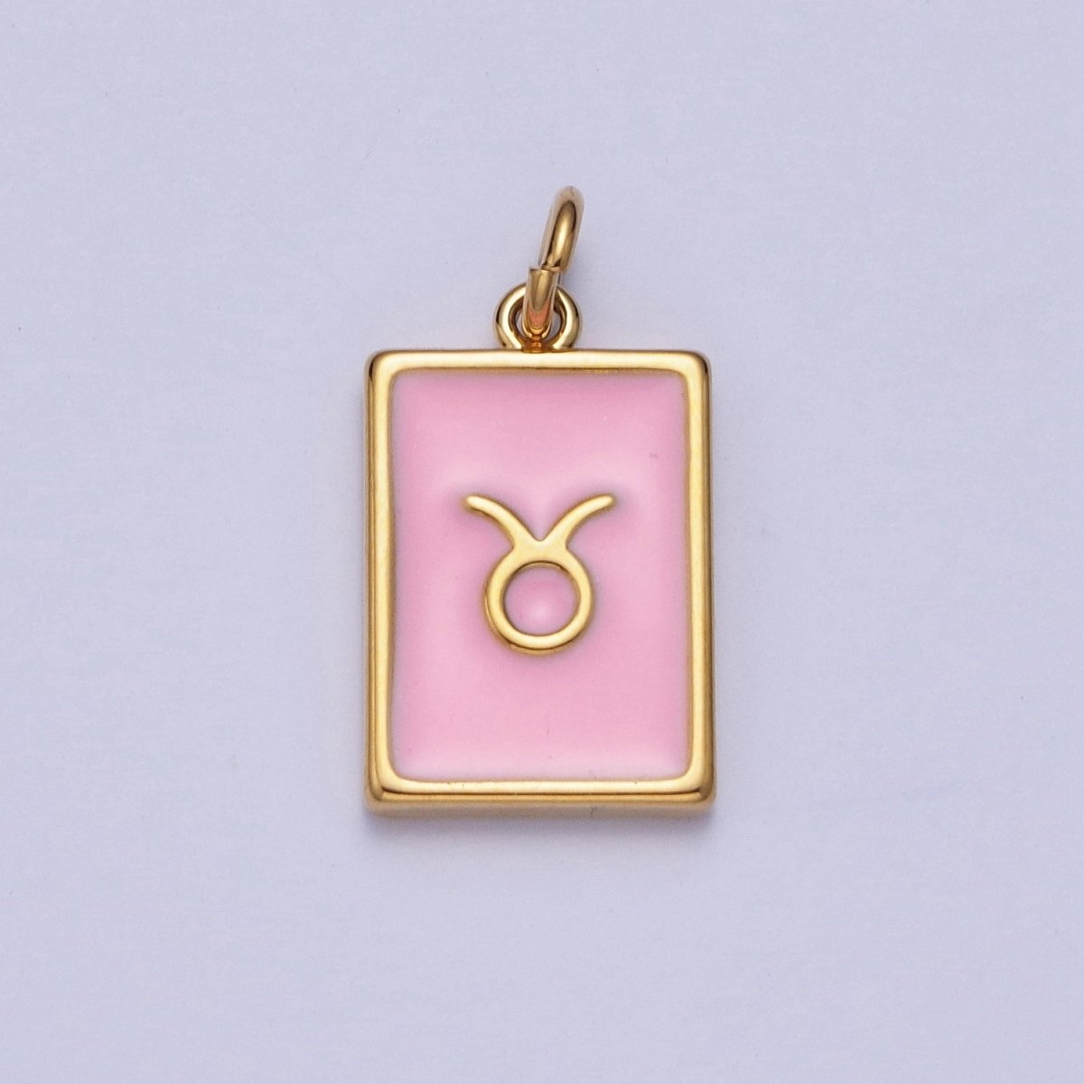 Dainty Pink Enamel Zodiac Charm Mini Tag Astrology Pendant for Bracelet Earring Necklace Y2K Jewelry X-301 - X-312 - DLUXCA
