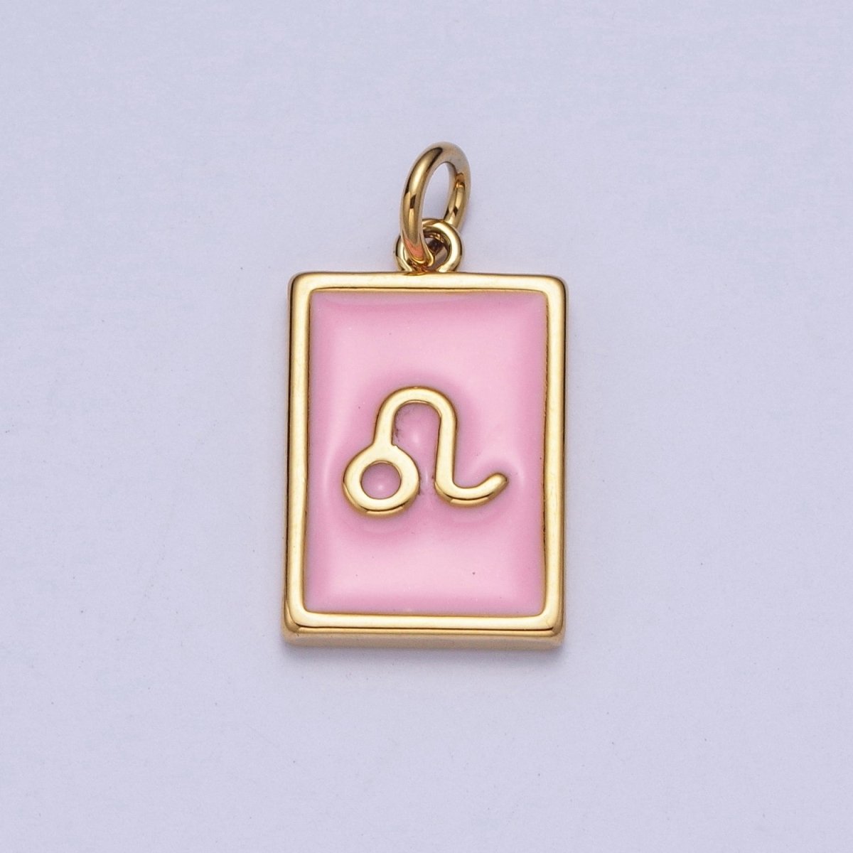 Dainty Pink Enamel Zodiac Charm Mini Tag Astrology Pendant for Bracelet Earring Necklace Y2K Jewelry X-301 - X-312 - DLUXCA