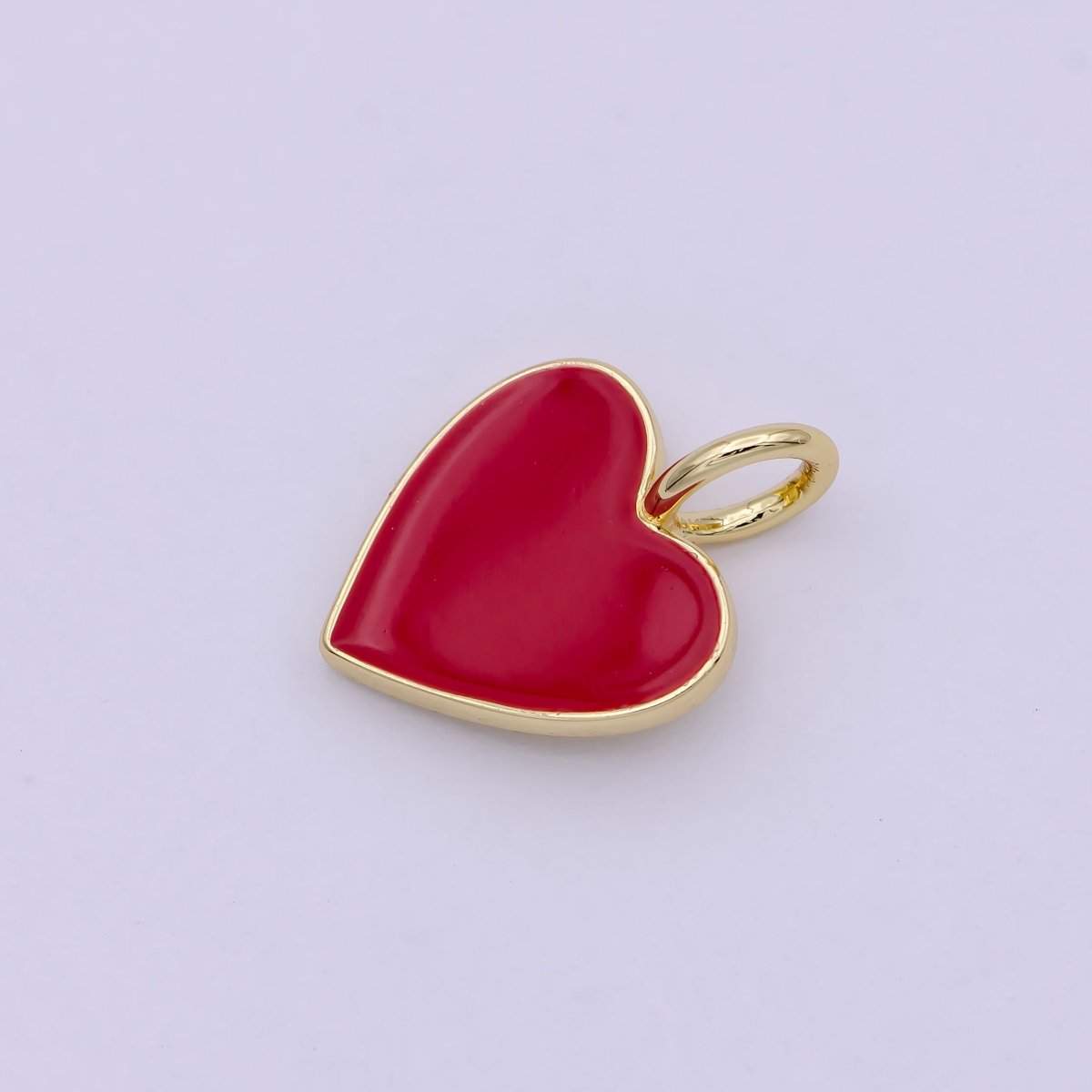 Dainty Pink enameled heart Red enamel heart pendant, Gold Love charm enamel jewelry for Necklace Bracelet Earring Charm Supply C-801 - DLUXCA