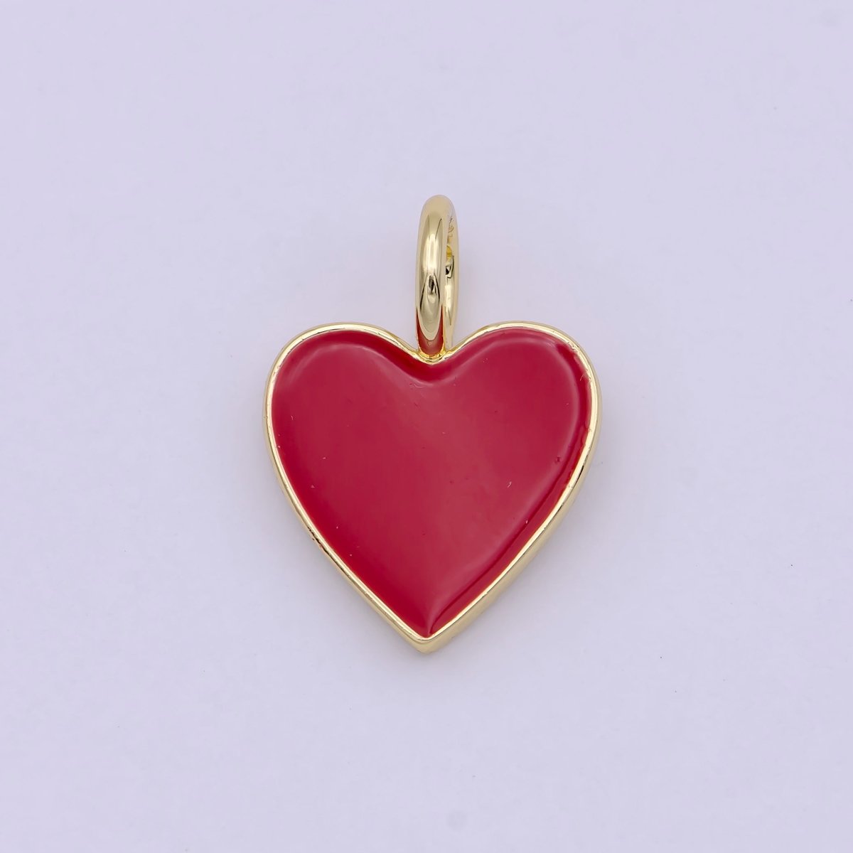 Dainty Pink enameled heart Red enamel heart pendant, Gold Love charm enamel jewelry for Necklace Bracelet Earring Charm Supply C-801 - DLUXCA