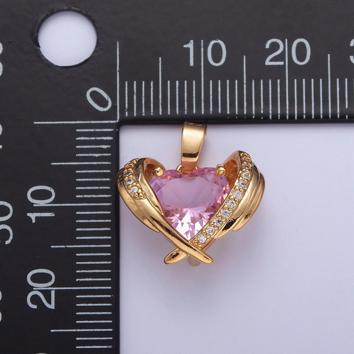 Dainty Pink Heart Charm, Green Heart Pendant X-331 X-332 - DLUXCA