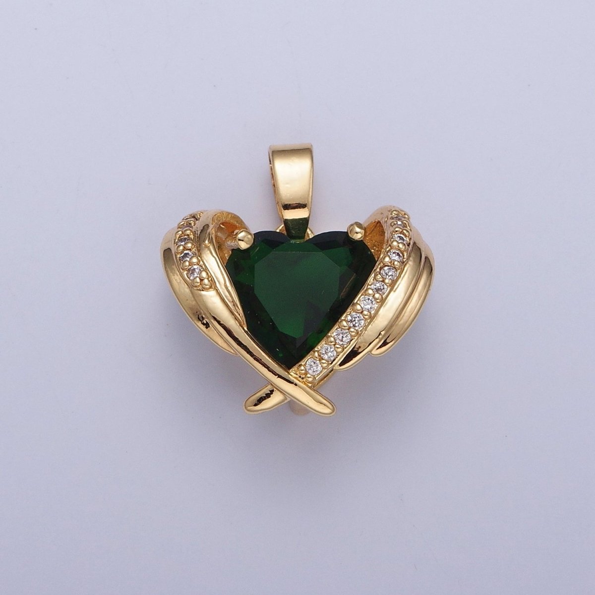 Dainty Pink Heart Charm, Green Heart Pendant X-331 X-332 - DLUXCA