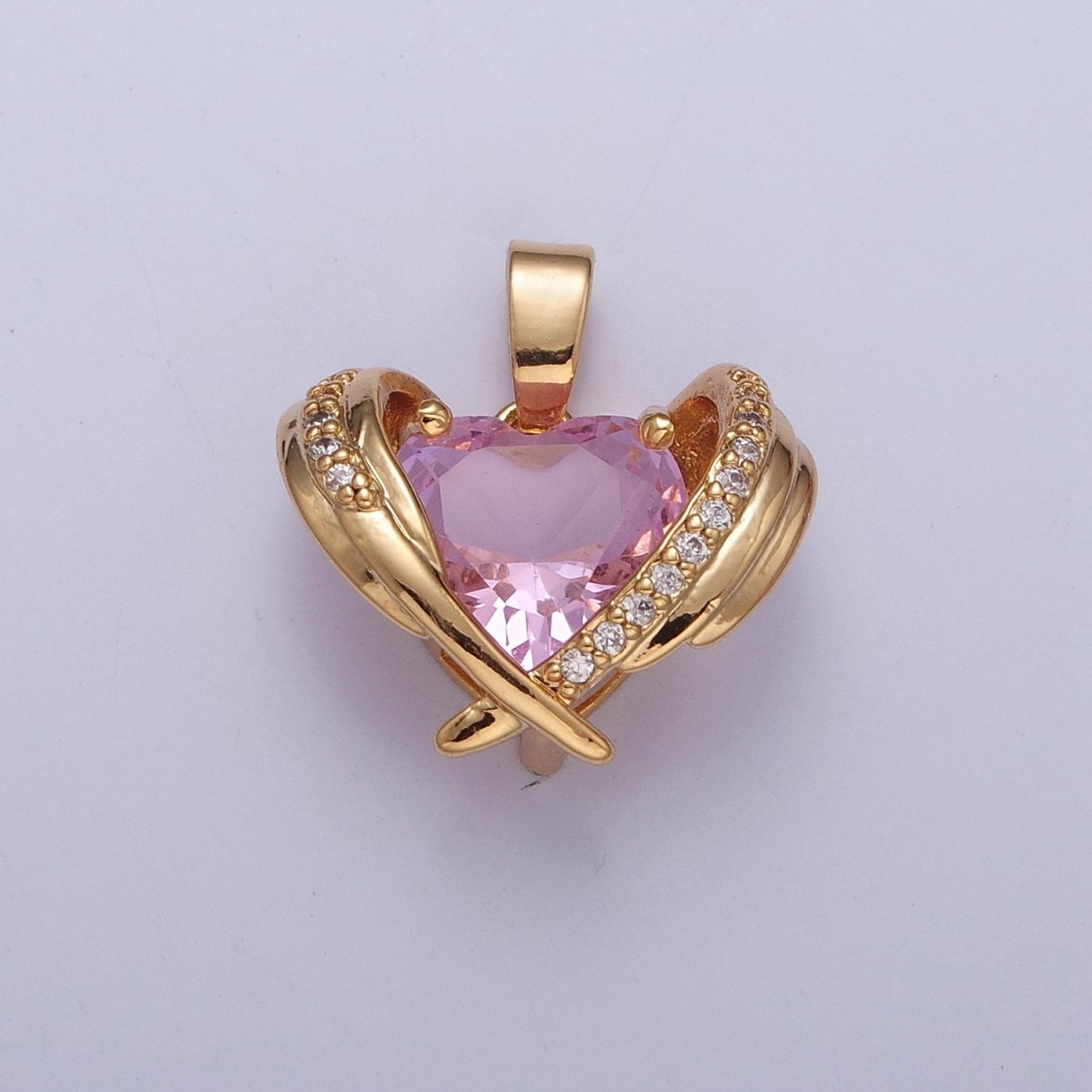 Dainty Pink Heart Charm, Green Heart Pendant X-331 X-332 - DLUXCA