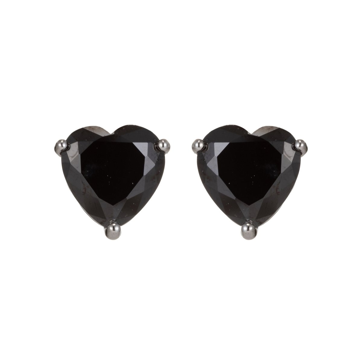 Dainty Pink heart earrings, Black CZ earrings, heart studs, Yellow solitaire earrings Purple Cubic studs for birthday gift Q-013 - Q-016 - DLUXCA