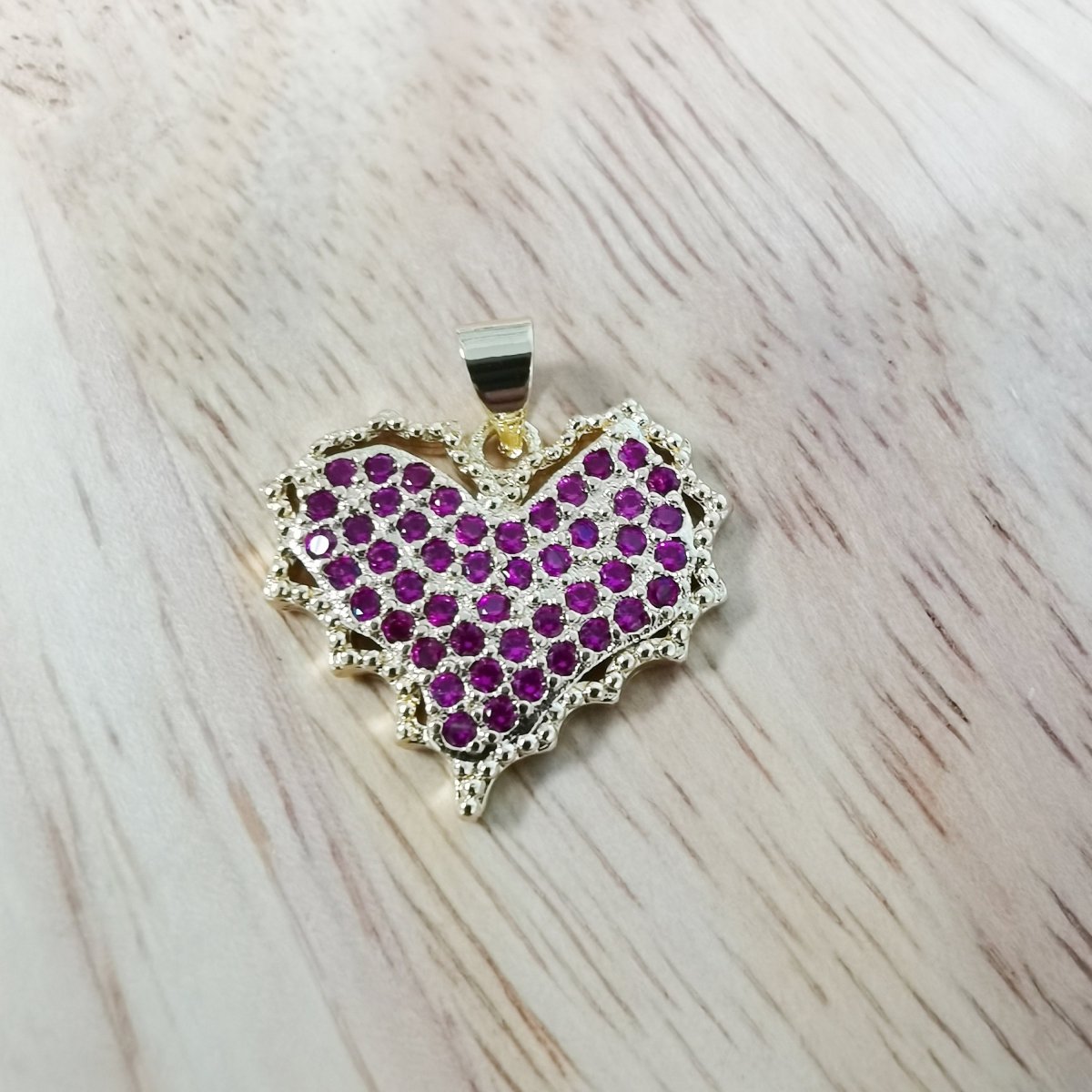 Dainty Pink Micro Pave Heart Charm, Cubic Heart Shape Charm Love Charm 25mm x 20mm for bracelet necklace earring charm Component I-612 I-886 - DLUXCA