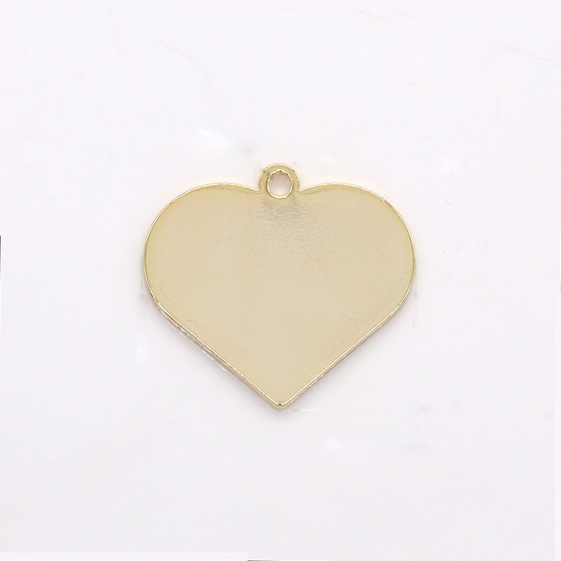 Dainty Plain Golden Heart Charm Lover Full Plain Gold Heart Charm Pendant GP-228 - DLUXCA