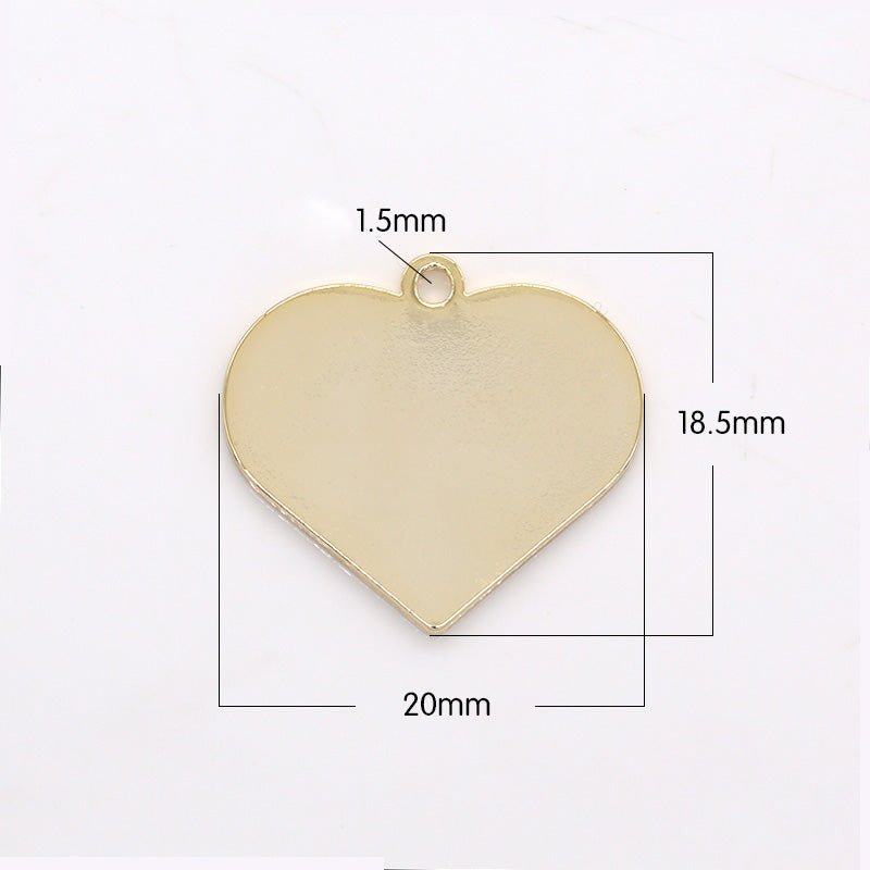 Dainty Plain Golden Heart Charm Lover Full Plain Gold Heart Charm Pendant GP-228 - DLUXCA