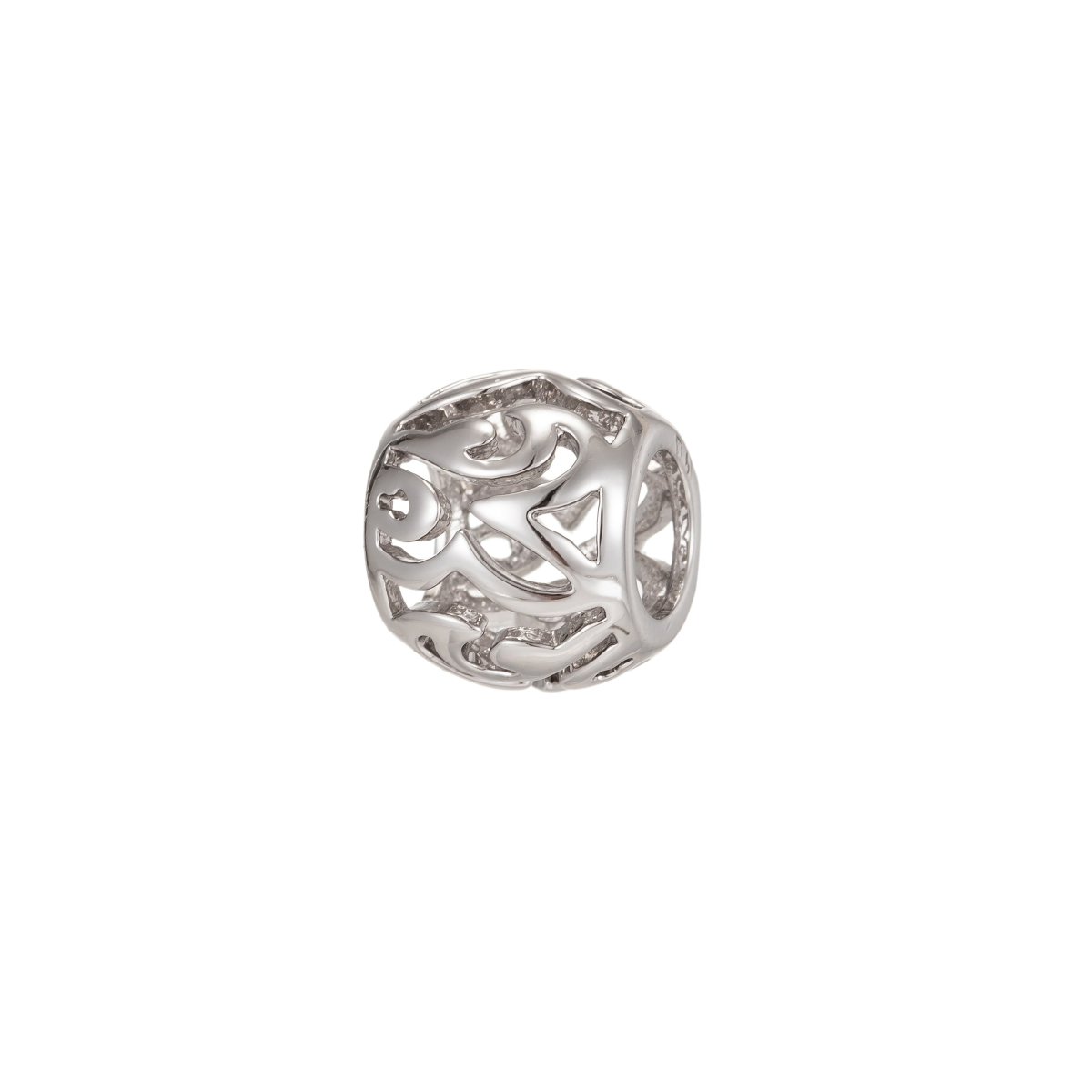 Dainty Pure Silver Ornamented Beads, Gold Filled Silver Art Jewelry Making Beads B-195 - DLUXCA