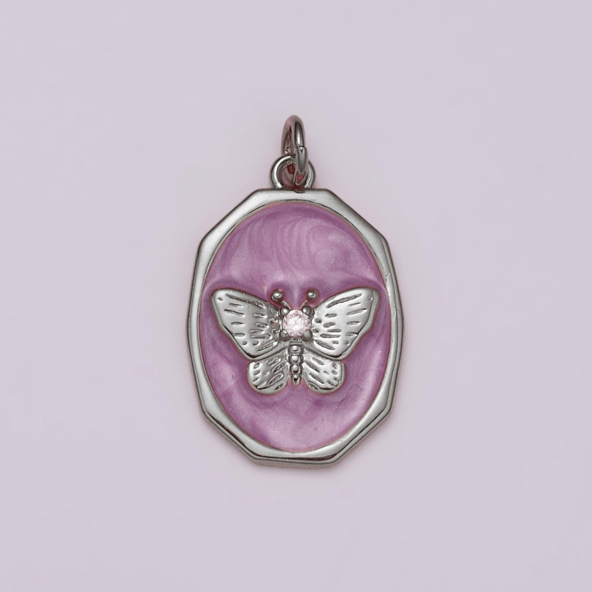 Dainty Purple Butterfly Gold Charm for Necklace Earring Bracelet Component Enamel Charm C-374 M-936 - DLUXCA