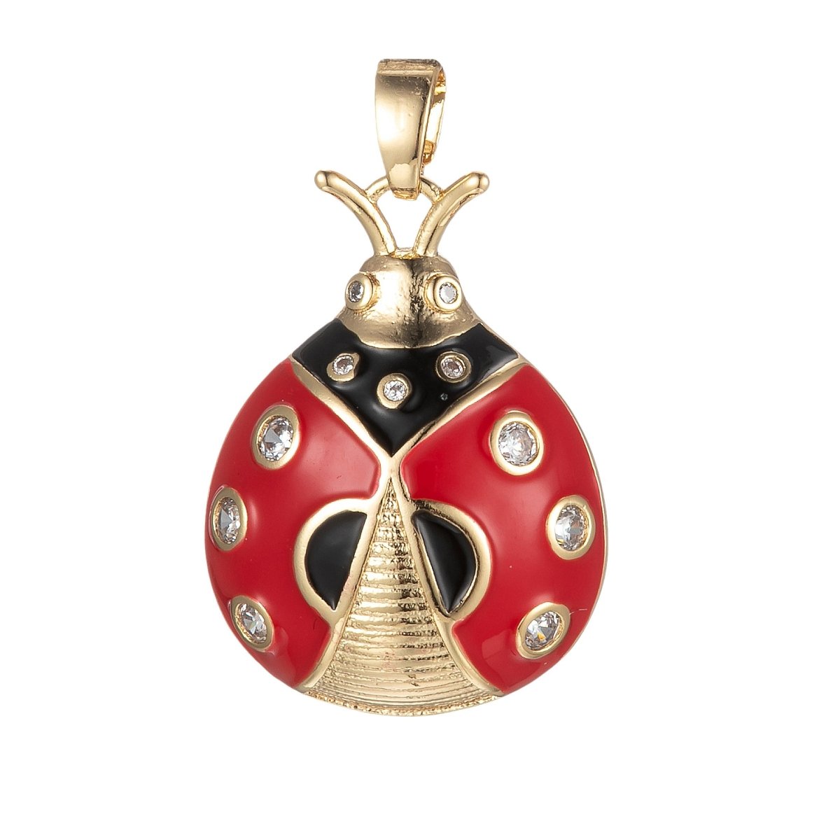 Dainty Red Lady Bug Charm Enamel Animal Insect Pendant for Bracelet Necklace Earring H-900 - DLUXCA
