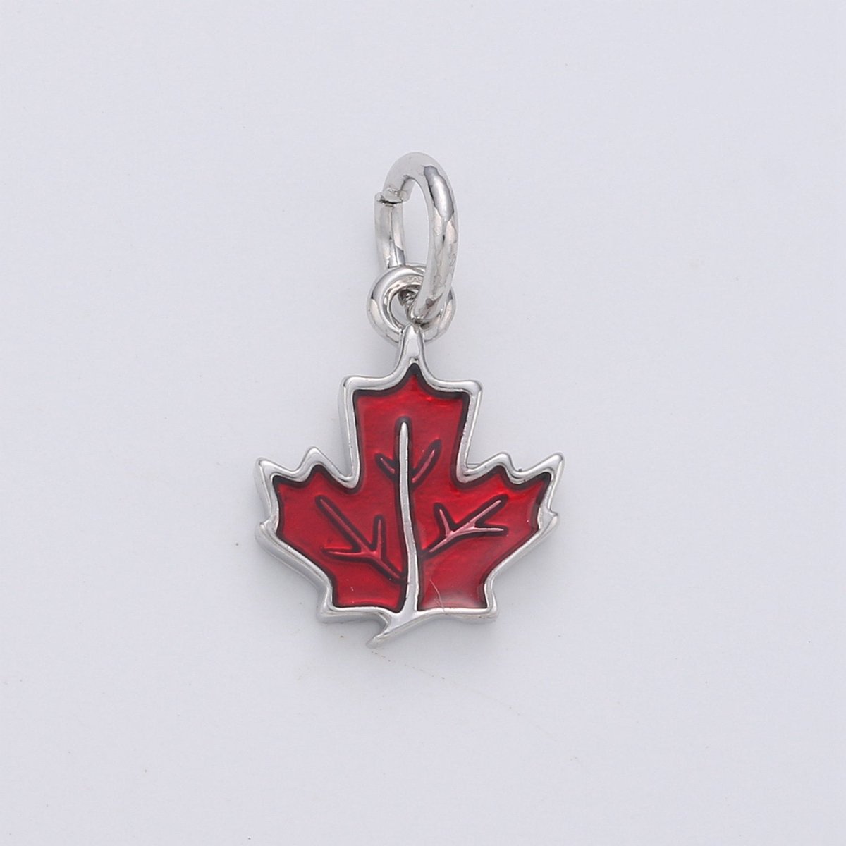 Dainty Red Maple Pendant Enamel Maple Tree Charm, Gold Canada Charm Jewelry for Necklace Bracelet Earring Component D-190 D-191 - DLUXCA