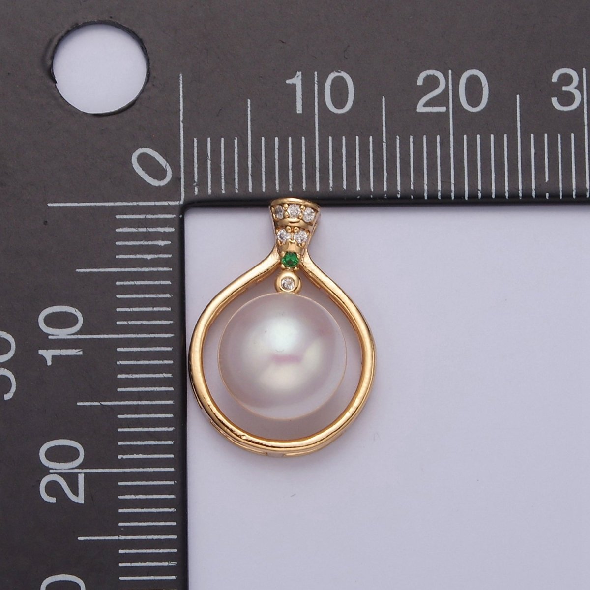 Dainty Round Genuine Shell Pearl Pendant Minimalist Bridal Wedding Jewelry I-028 - DLUXCA