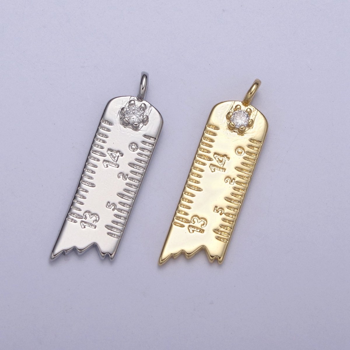 Dainty Ruler Charm Gold / Silver Ruler Pendant for Necklace Bracelet Earring Component N-369 N-370 - DLUXCA