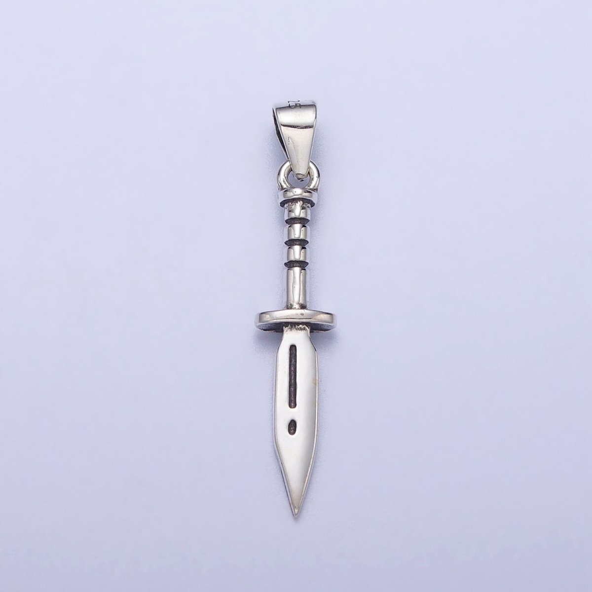 Dainty s925 Sterling Silver Sword Necklace Charm- Silver Dagger Charm necklace bracelet earring Supply for Women Men pendant Necklace SL-391 - DLUXCA