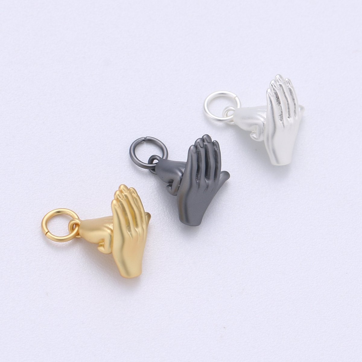 Dainty Salute Charm hand Pendant in Gold Filled Respect to the Teacher Sensei in karate taekwondo kungfu jewelry makingC-406 - DLUXCA