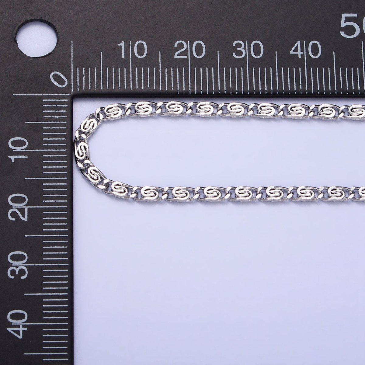 Dainty Scroll Chain - 2.5mm wide Silver Necklace Chain 19.75 inch | WA-1736 WA-1861 Clearance Pricing - DLUXCA