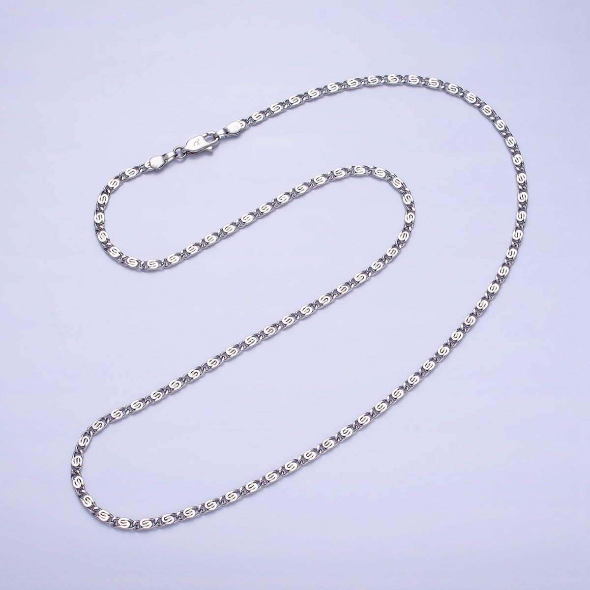 Dainty Scroll Chain - 2.5mm wide Silver Necklace Chain 19.75 inch | WA-1736 WA-1861 Clearance Pricing - DLUXCA