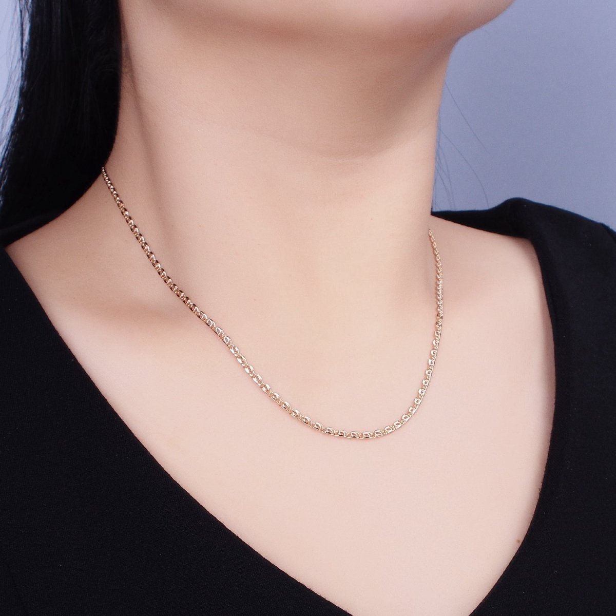 Dainty Scroll Chain Necklace 17.75 inch, 19.6 inch Long Ready to Wear Necklace in 18k Gold Filled | WA-1680 WA-1681 WA-1682 WA-1683 Clearance Pricing - DLUXCA