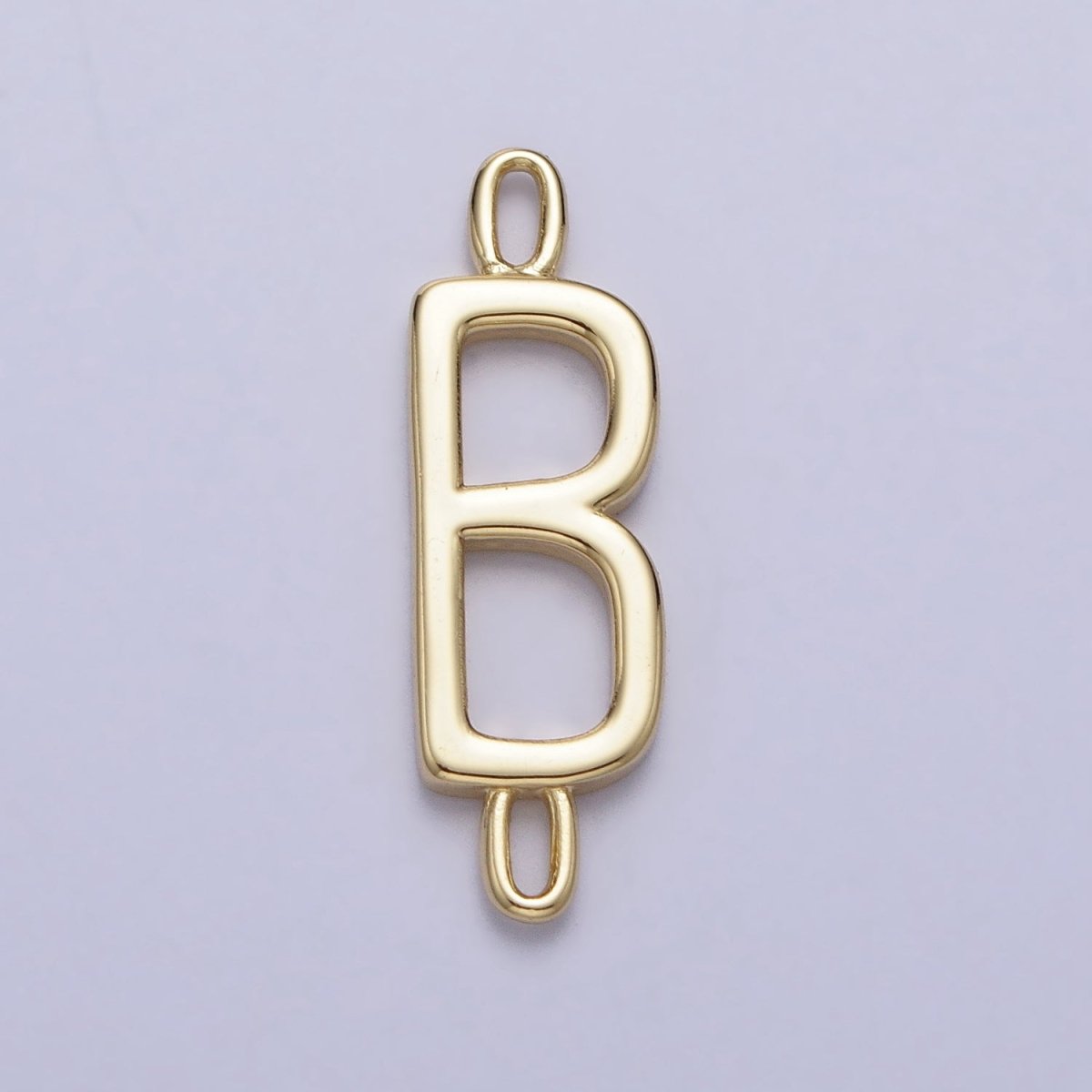 Dainty Sideway Initial Charm Connector Gold Letter Dainty Name Necklace Link Connector for Personalized Jewelry AA-881 To AA-906 - DLUXCA