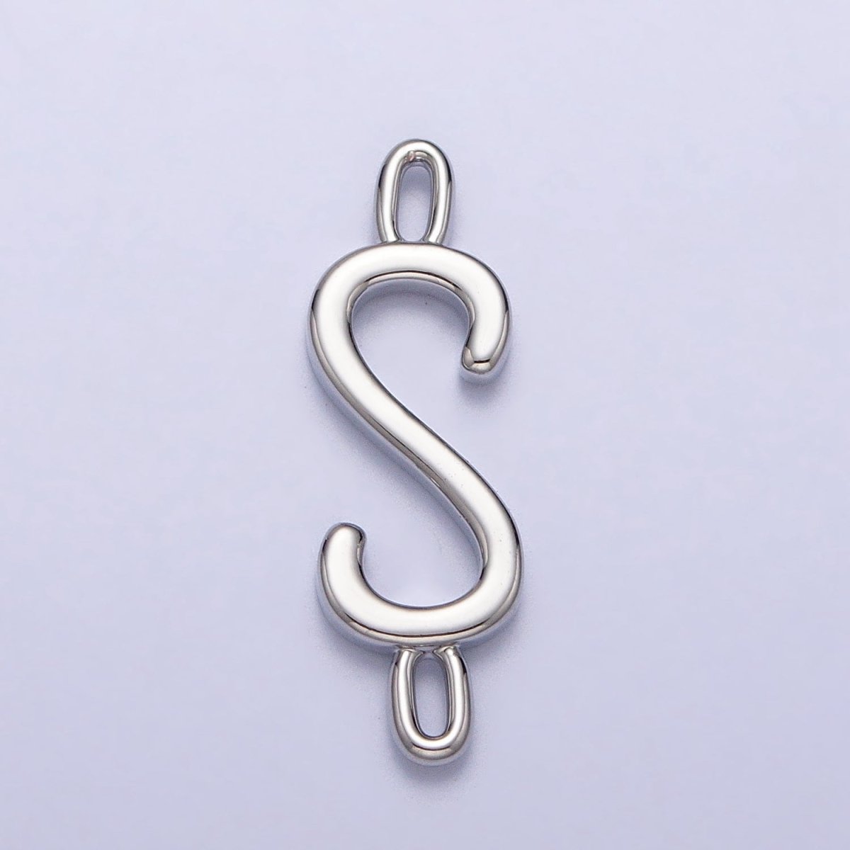 Dainty Sideway Initial Charm Connector Silver Letter Dainty Name Necklace Link Connector for Personalized Jewelry Supply Bracelet Necklace AA-855 to AA-880 - DLUXCA