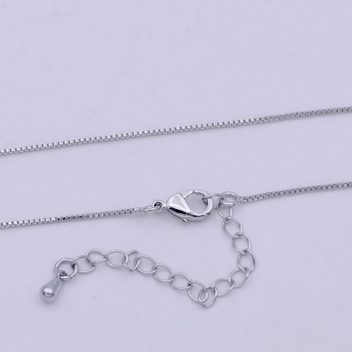 Dainty silver BOX chain finished chain everyday chain, simple silver chain ready to wear | WA-795 Clearance Pricing - DLUXCA