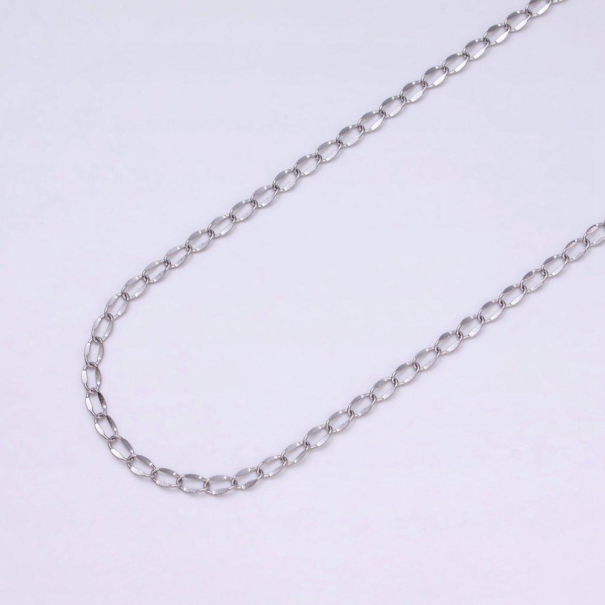 Dainty Silver Cable Chain 2.1mm Unfinished chain by Yard Unique Cable Link Chain | ROLL-1326 Clearance Pricing - DLUXCA