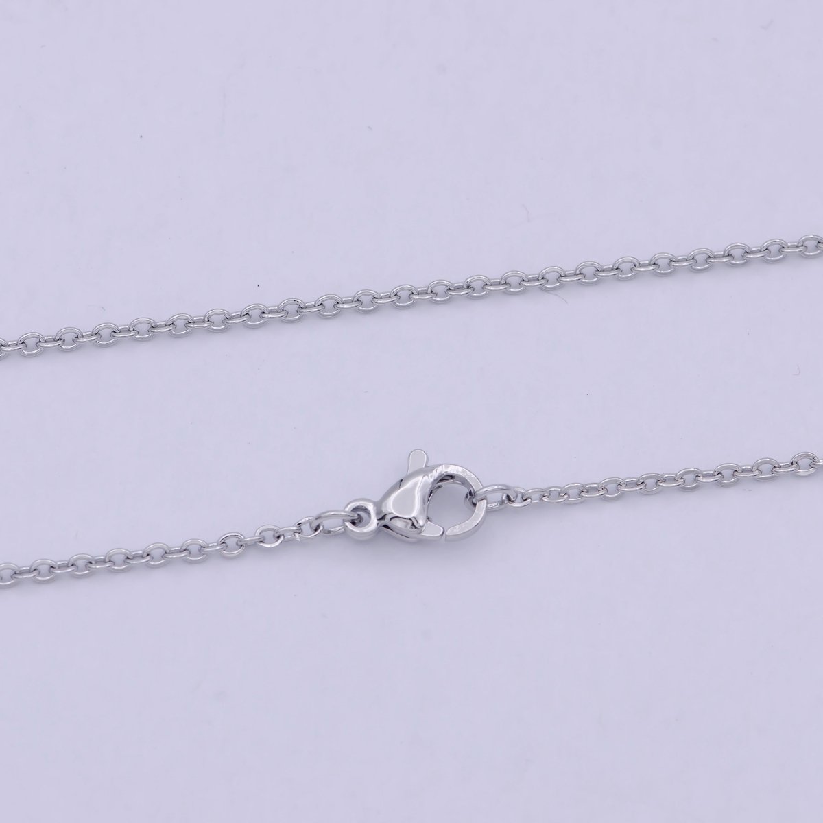 Dainty silver chain finished chain everyday chain, simple silver chain ready to wear 18.5 INCH | WA-794 Clearance Pricing - DLUXCA