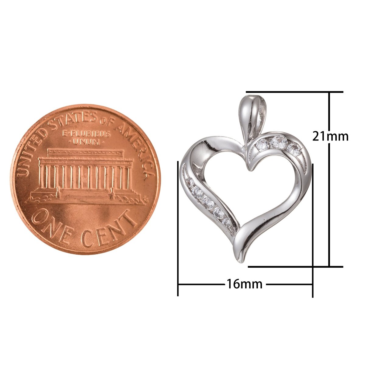 Dainty Silver Gold Filled Heart Pendants I-918 - DLUXCA