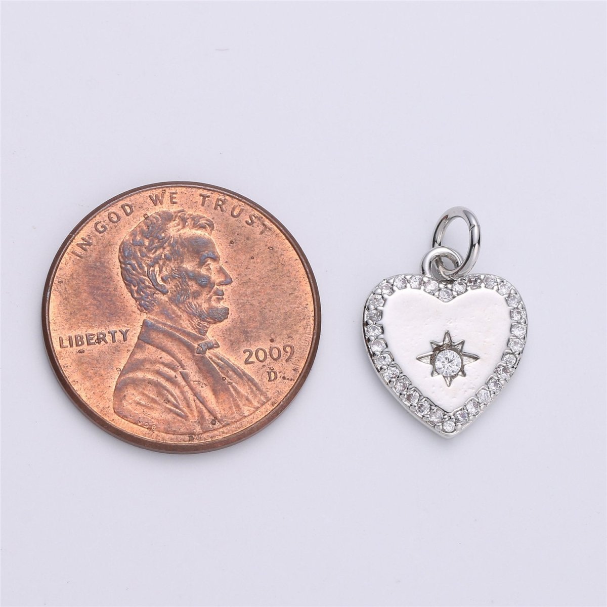 Dainty Silver Heart Charm Drop Small Tiny Love Pendant for Necklace Bracelet Earring Component D-012 - DLUXCA