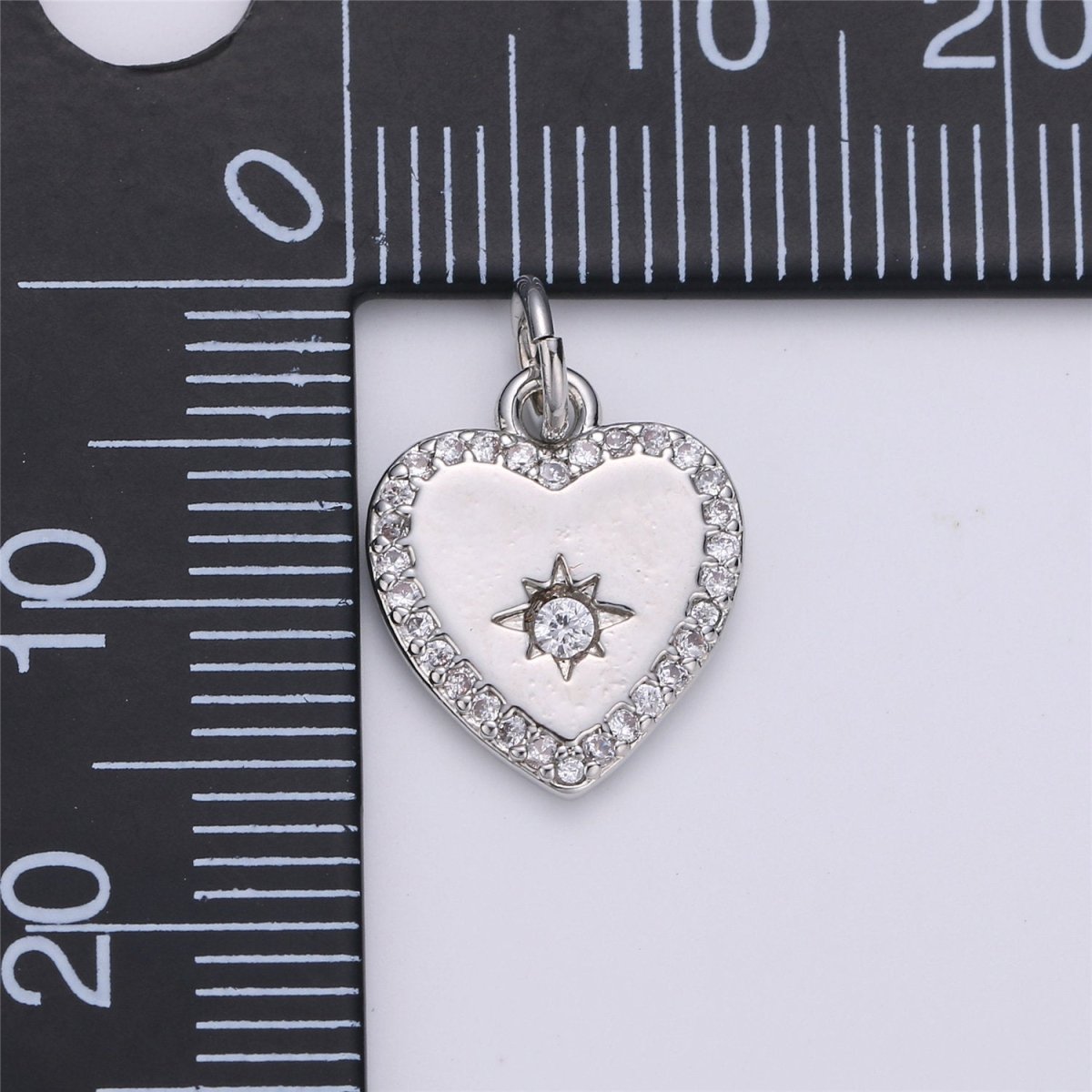 Dainty Silver Heart Charm Drop Small Tiny Love Pendant for Necklace Bracelet Earring Component D-012 - DLUXCA