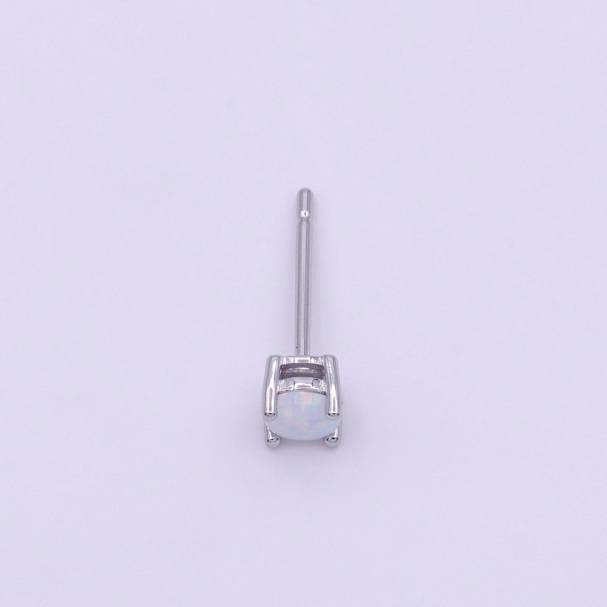 Dainty Silver Opal Stud Earrings AD853 - DLUXCA