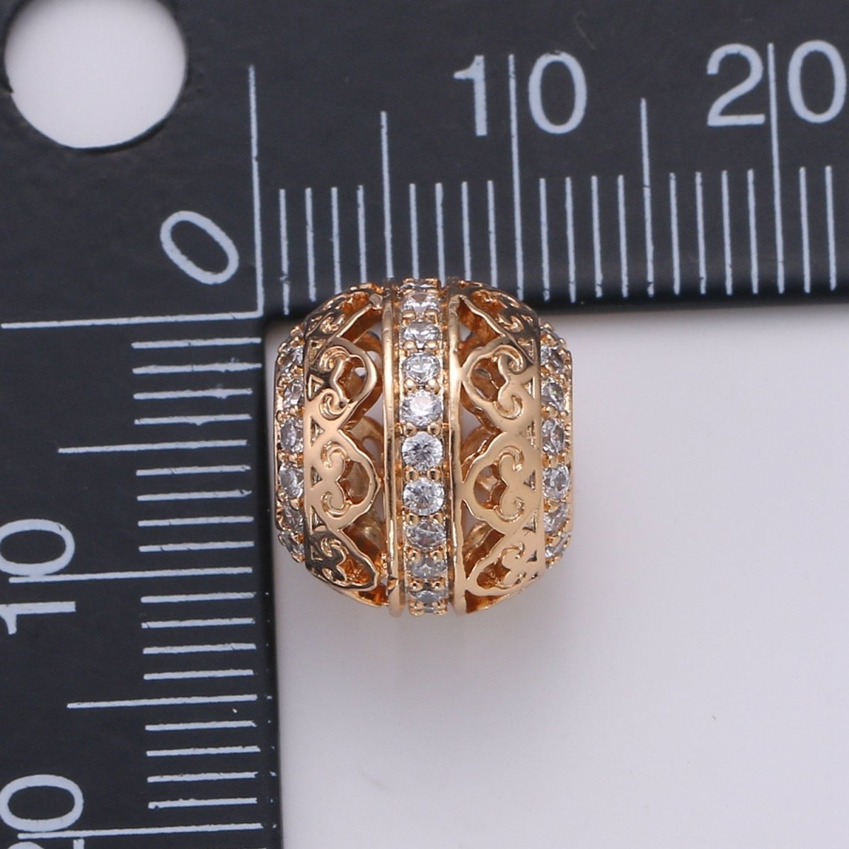 Dainty Simple Golden Beads Ball CZ Gold Filled Geometric Round Shape Jewelry Making Beads B367 - DLUXCA