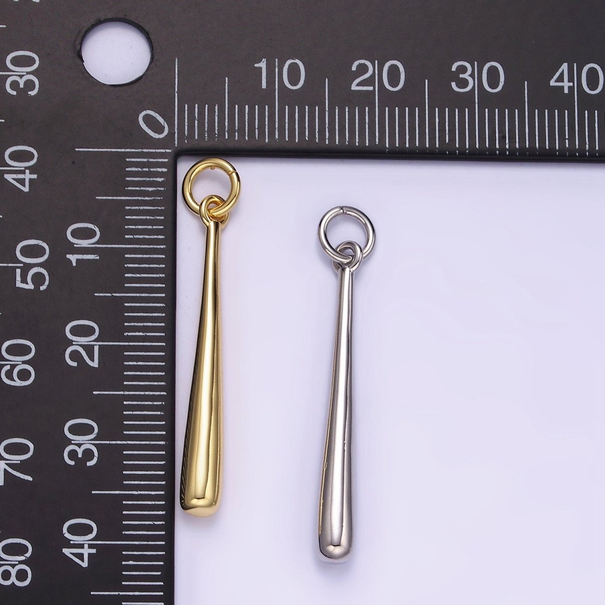 Dainty Slim Long Baseball Stick Charm 14K Gold Filled Charm Pendant | W507 - DLUXCA