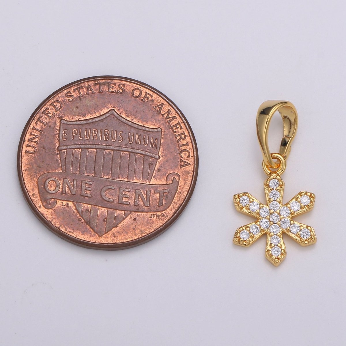 Dainty Snow Charm 24K Gold Filled Micro Pave CZ Pendant H-062 - DLUXCA
