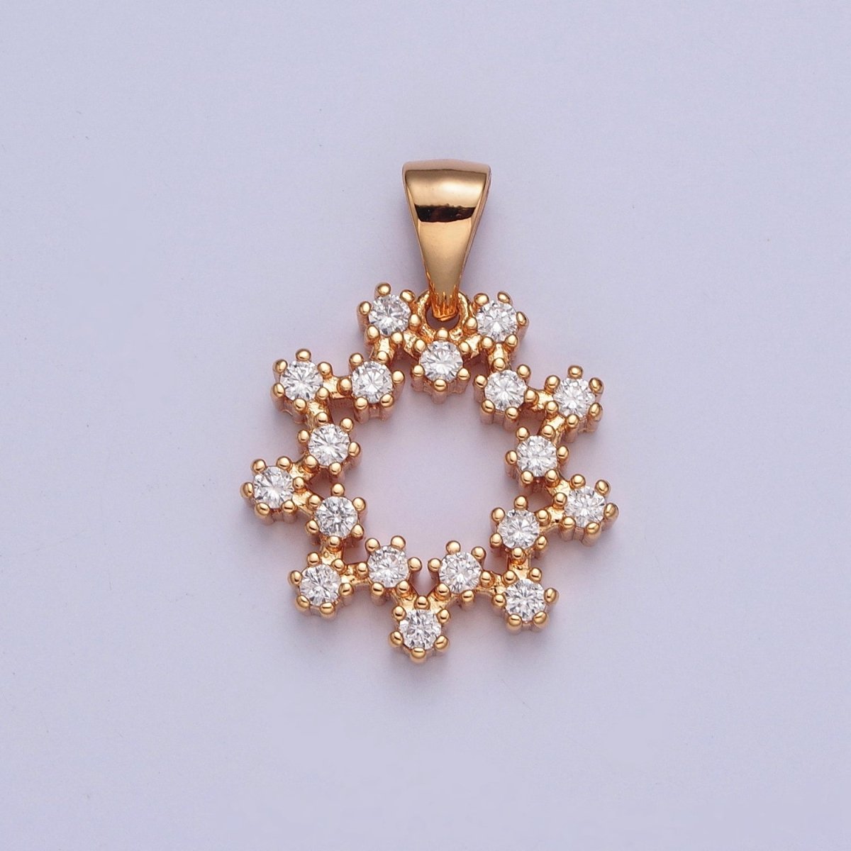 Dainty Snowflake Pendant with Cubic Zirconia X-181 - DLUXCA