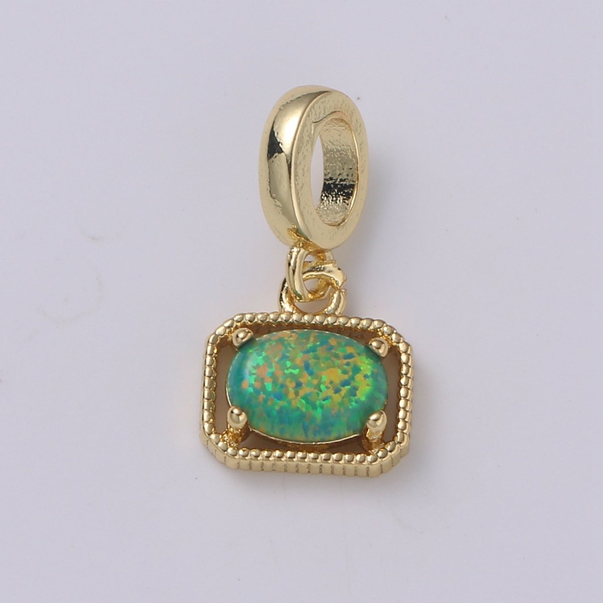 Dainty Solitaire Pendant Rectangle Opal Charm for necklace Bracelet Earring component Geometric Charm Dangle for Jewelry Making Supply H-428 H-429 H-432 H-420 - DLUXCA