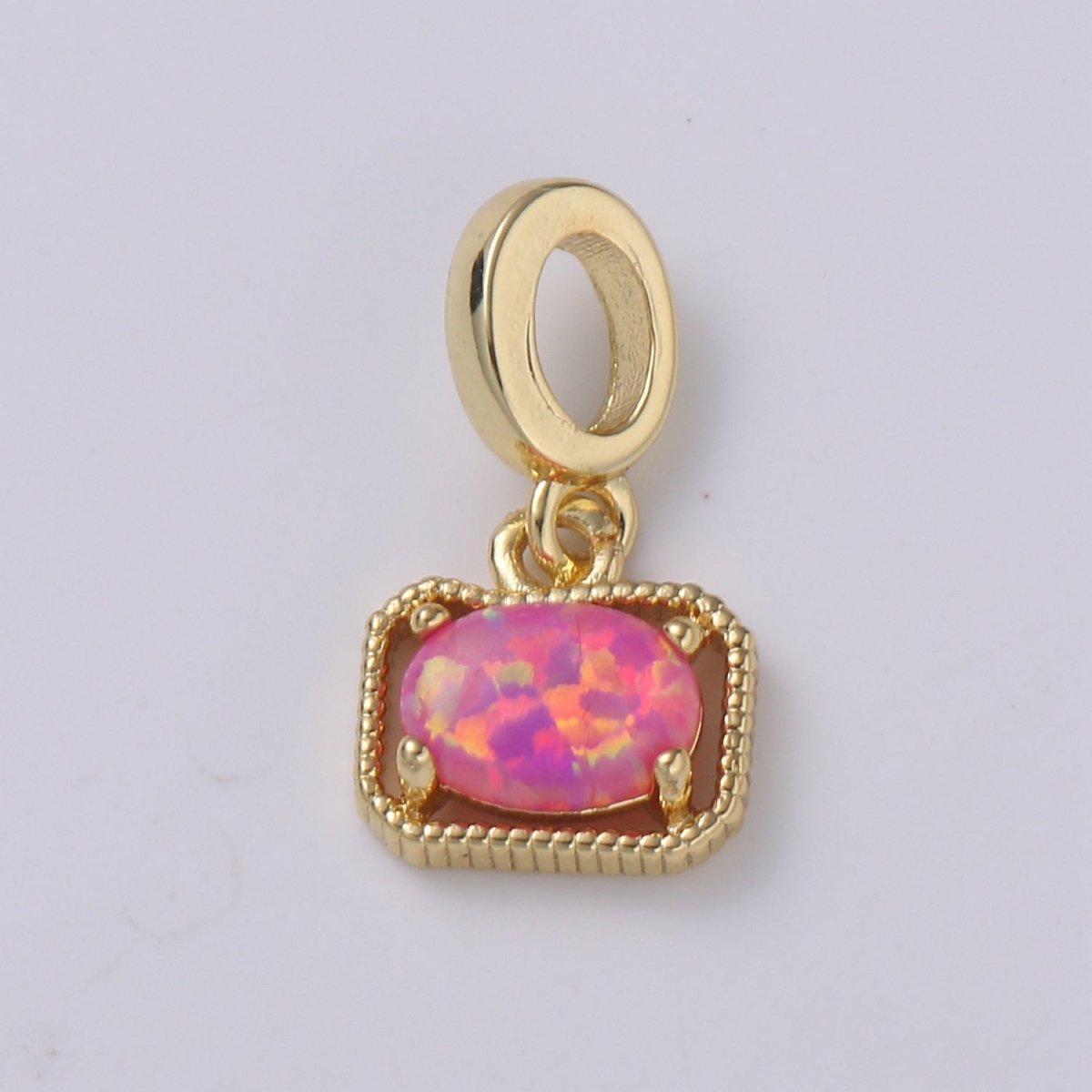 Dainty Solitaire Pendant Rectangle Opal Charm for necklace Bracelet Earring component Geometric Charm Dangle for Jewelry Making Supply H-428 H-429 H-432 H-420 - DLUXCA