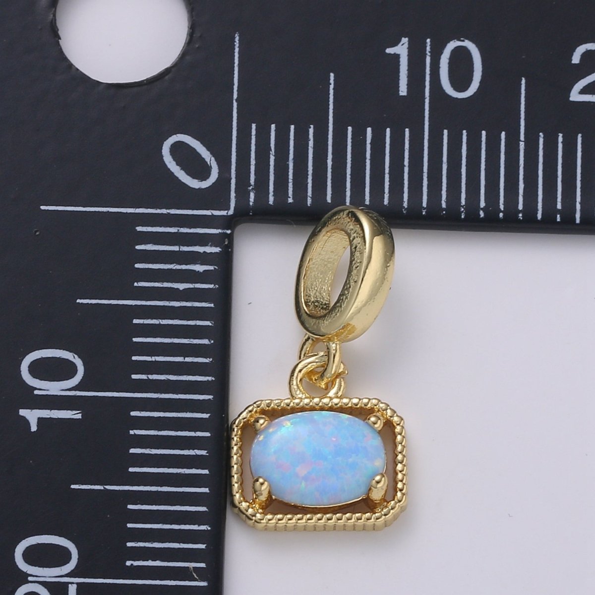 Dainty Solitaire Pendant Rectangle Opal Charm for necklace Bracelet Earring component Geometric Charm Dangle for Jewelry Making Supply H-428 H-429 H-432 H-420 - DLUXCA