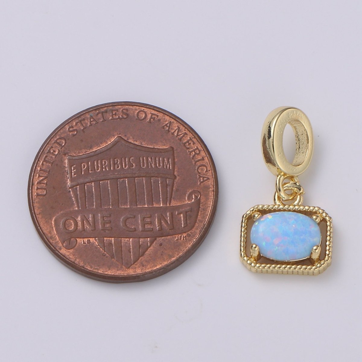 Dainty Solitaire Pendant Rectangle Opal Charm for necklace Bracelet Earring component Geometric Charm Dangle for Jewelry Making Supply H-428 H-429 H-432 H-420 - DLUXCA