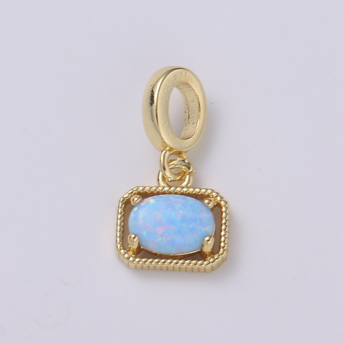 Dainty Solitaire Pendant Rectangle Opal Charm for necklace Bracelet Earring component Geometric Charm Dangle for Jewelry Making Supply H-428 H-429 H-432 H-420 - DLUXCA